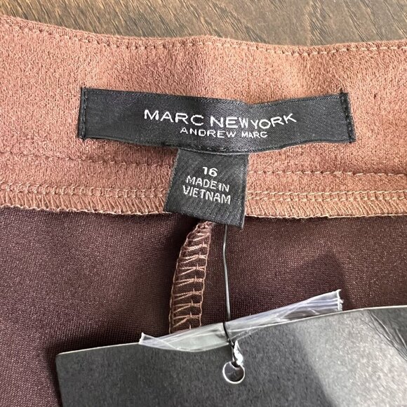 Brown‎ Faux Suede Flare Pants Size 16 Marc New York - Picture 5 of 5